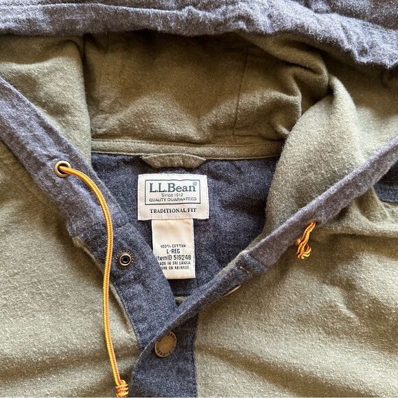 L.L.Bean Scotch Flannel Anorak Men’s Size Large - Picture 4 of 9